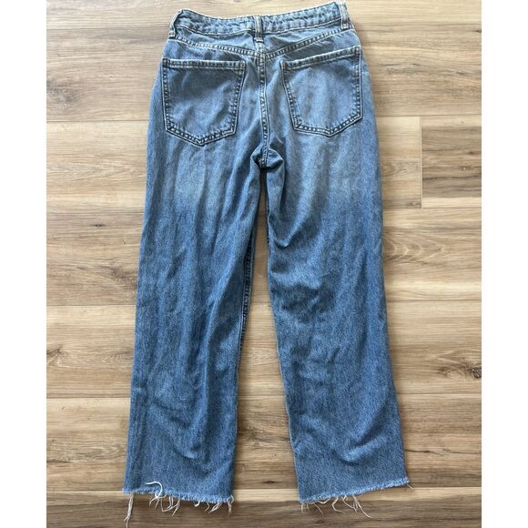 sz 24 Teen Girl Button Fly Distressed Denim Blue Jeans by Forever 21 - Picture 5 of 9